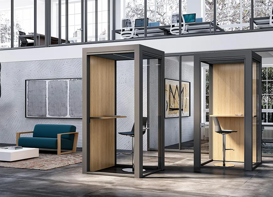 Bureau avec rangements bois et blanc